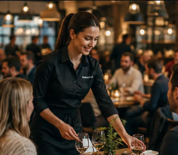 Aufmerksamer Service in einem gut besuchten Restaurant